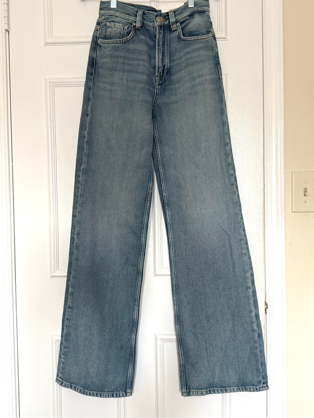 NWT Massimo Dutti Wide Leg High Rise Full Length Jeans Size 2 / 34 Blue